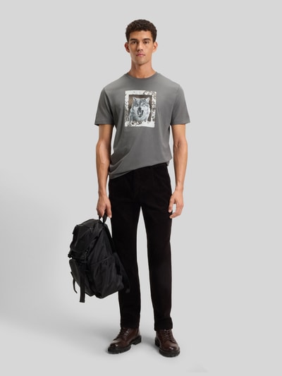 BOSS Orange Regular fit T-shirt van katoenjersey, model 'LUPO' Antraciet - 1