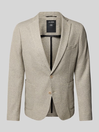 s.Oliver BLACK LABEL Slim Fit Anzugsakko aus meliertem Jersey Beige 2