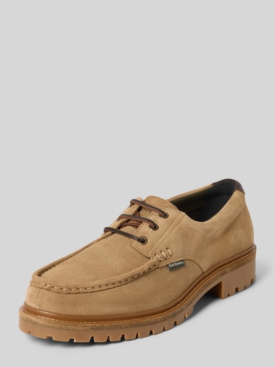 Barbour Schnürschuhe aus Veloursleder-Mix mit Baumwoll-Anteil Modell 'PAXTON APRON DERBY' Beige 1