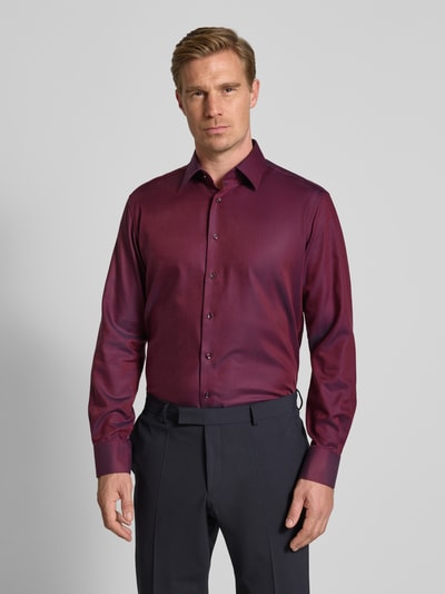 ETERNA Modern Fit Businesshemd mit Knopfleiste Bordeaux 4