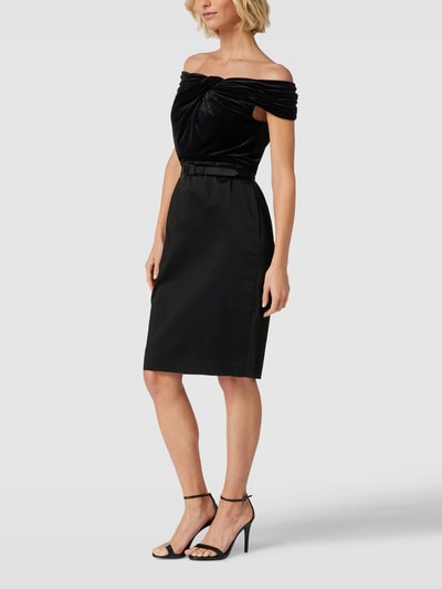 Lauren Ralph Lauren Knielanges Kleid mit Knoten-Detail Modell 'YROTRIA' Black 4