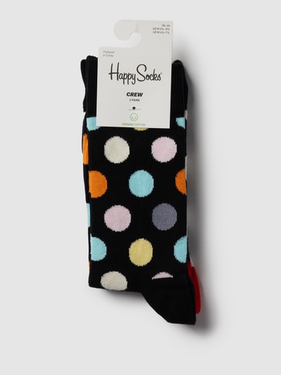 Happy Socks Socken mit Allover-Muster im 2er-Pack Modell 'Big Dot' Black 3