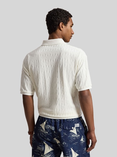 Polo Ralph Lauren Relaxed Fit Poloshirt aus reiner Baumwolle in Strick-Optik Weiss 5