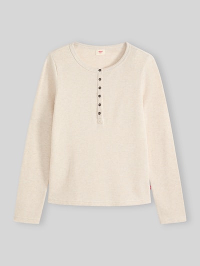 Levi's® Regular Fit Langarmshirt aus Baumwoll-Mix mit Waffelstruktur Offwhite 2
