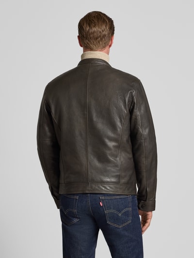 Strellson Slim Fit Lederjacke aus genarbtem Lammleder Modell 'JACE' Black 5