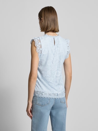 Pieces Regular fit top met kant, model 'COLLINE' Lichtblauw - 5