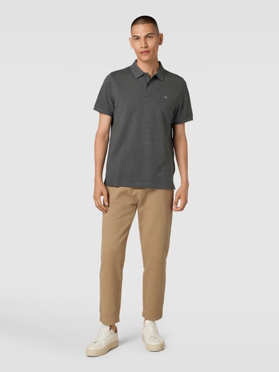 Gant Poloshirt mit seitlichen Schlitzen Modell 'SHIELD' Anthrazit Melange 1