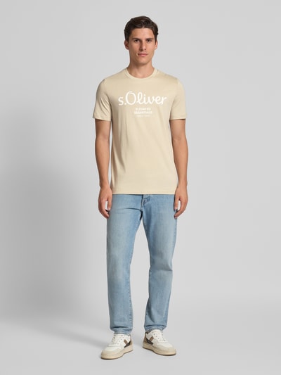 s.Oliver RED LABEL Regular Fit T-Shirt aus reiner Baumwolle Beige 1