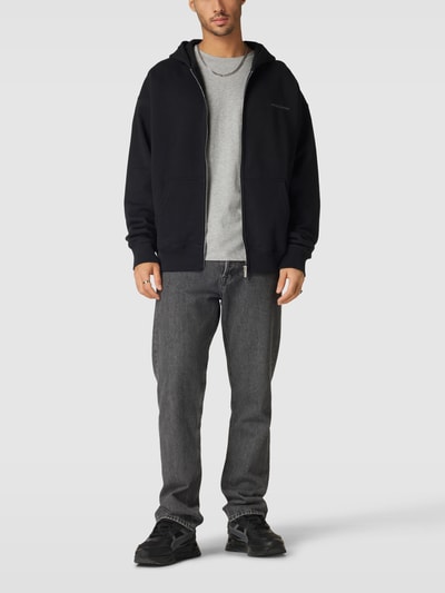 Pegador Oversized Sweatjacke mit Label-Prints Modell 'Colne' Schwarz 1