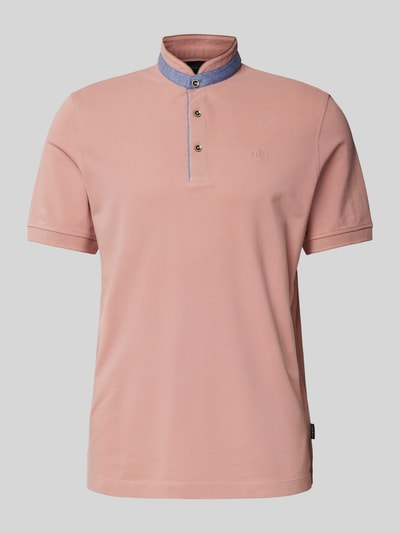 bugatti Regular Fit Poloshirt mit Stehkragen Rose 1