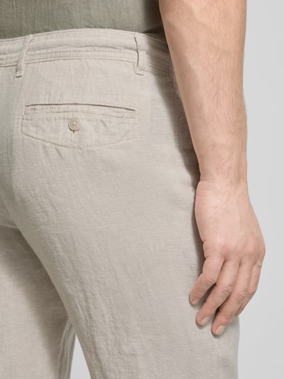 MCNEAL Regular Fit Leinenhose aus reinem Leinen Ecru 3