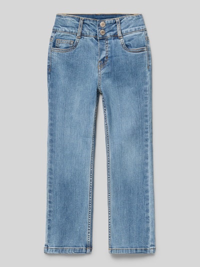 Produktfoto, Jeans mit Eingrifftaschen von Mayoral, niebieski bawełniano-elastanowy krój regular fit, kieszenie z przodu i z tyłu, szerokość w rozmiarze 116: 27 cm, długość nogawki wewnętrznej: 50 cm