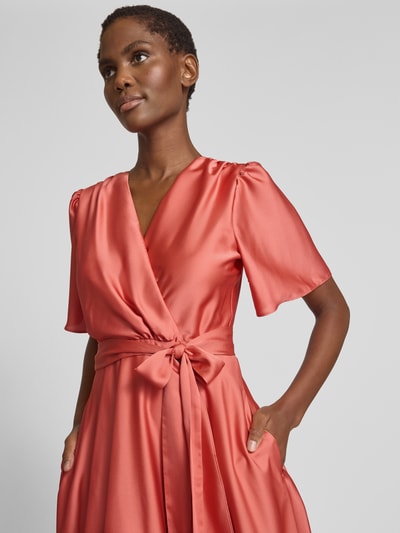 Swing Cocktailjurk met strikceintuur Oudroze - 3