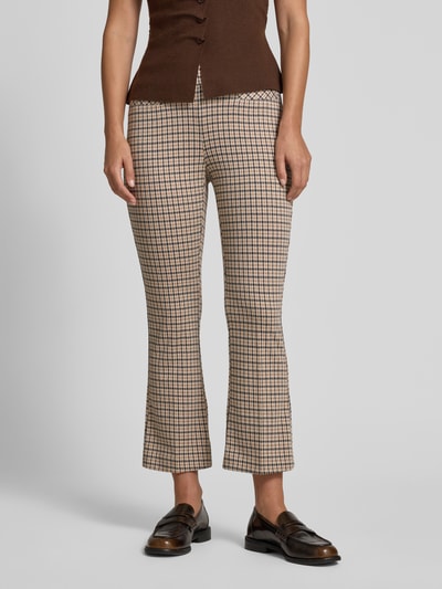 comma Flared cut broek met persplooien Beige - 4