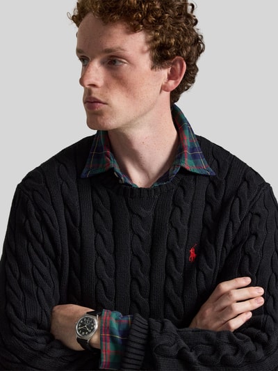 Polo Ralph Lauren Regular Fit Pullover aus reiner Baumwolle BLACK 3