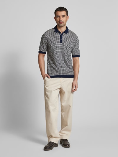 Cinque Regular Fit Poloshirt mit Strukturmuster Modell 'FLAVIN' Marine 1