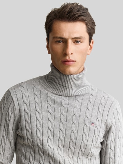 GANT Rollkragenpullover mit Logo-Detail Hellgrau 3