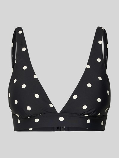 Productfoto, Bikini-Oberteil im Allover-Look van Jake*s Casual, zwart met witte stippen, aansluitende pasvorm, stretchmateriaal, verstelbare bandjes