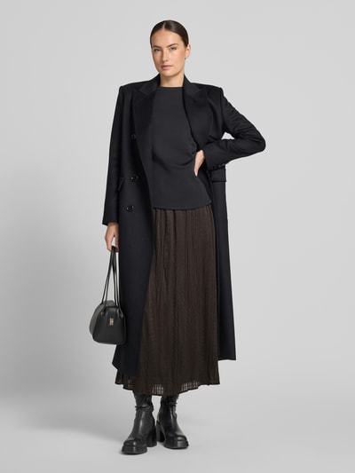 COMMA Midirok met structuurpatroon en elastische band Donkerbruin - 1