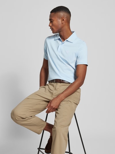 Barbour Slim Fit Poloshirt mit Label-Stitching Bleu Melange 3