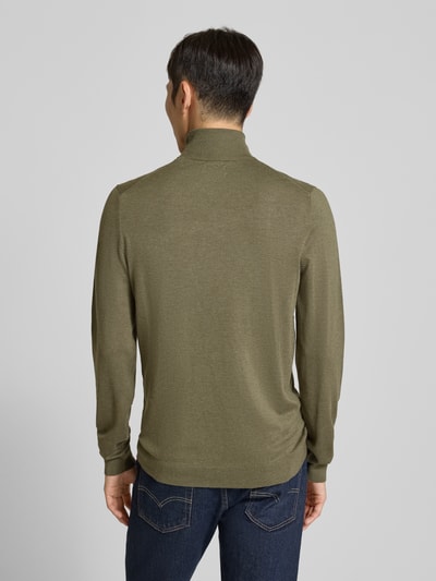 MCNEAL Rollkragenpullover aus Viskose-Mix Oliv Melange 5