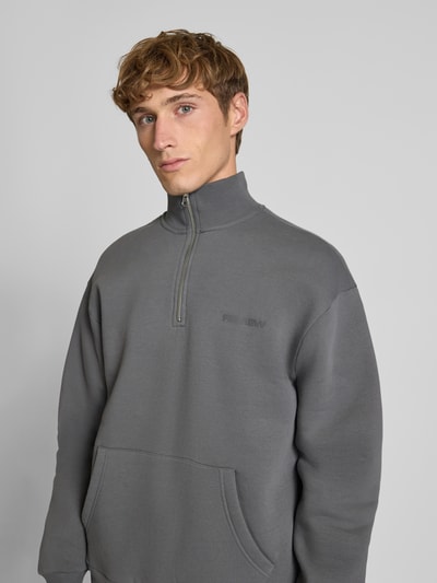REVIEW Sweatshirt mit Stehkragen und Reißverschluss Dunkelgrau 3