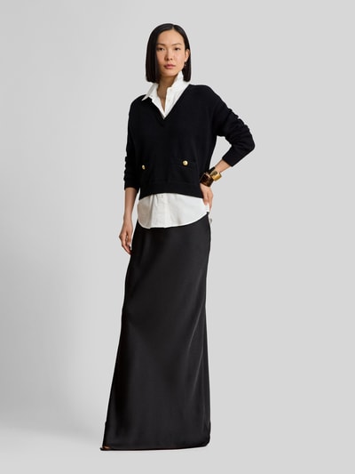 Lauren Ralph Lauren Ausgestellter Maxi-Rock aus Satin Black 1