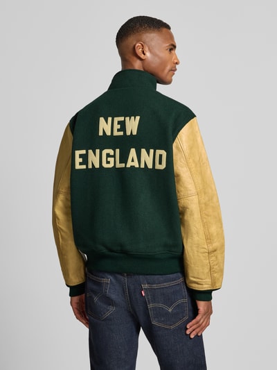 Polo Ralph Lauren College-Jacke aus Woll-Mix mit Stitchings Modell 'BROKEN' Gruen 5