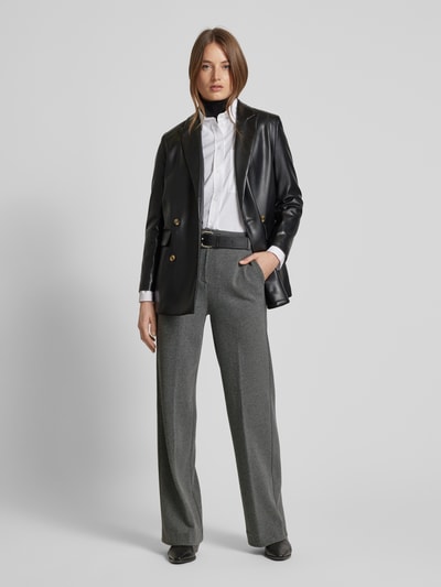 Weekend Max Mara Straight Fit Stoffhose mit Bügelfalten Modell 'PANETTO' Dunkelgrau 1