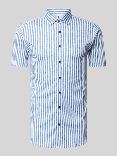 Desoto Slim fit zakelijk overhemd in gemêleerde look Jeansblauw - 2
