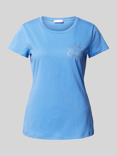 Liu Jo White T-Shirt mit Label-Detail Hellblau 2