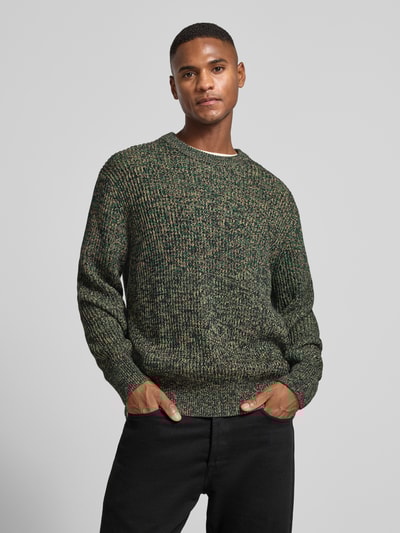 SELECTED HOMME Relaxed Fit Pullover aus reiner Baumwolle Modell 'TILUM' Dunkelgruen Melange 4