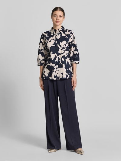 COMMA Blouse met 3/4-mouw en verborgen knoopsluiting Marineblauw - 1