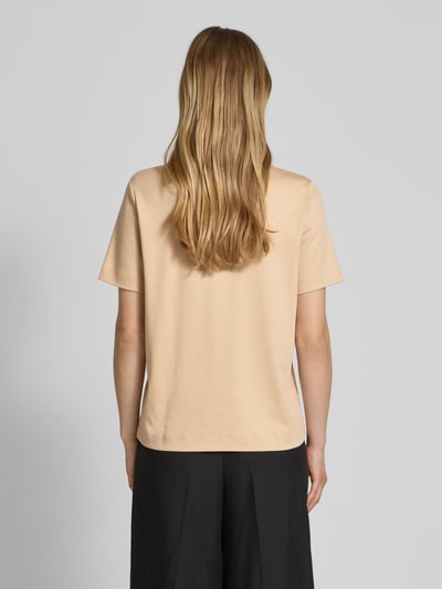 BOSS T-shirt met labelstitching, model 'ECOSA' Beige - 5