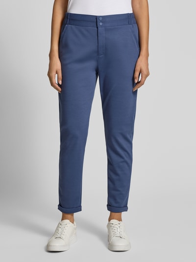 FREE/QUENT Slim Fit Stoffhose mit fixierten Abschlüssen Modell 'Nanni' Blau 4