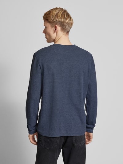 Blend Longsleeve mit Knopfleiste Marine 5