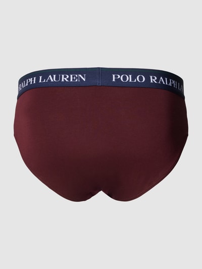 Polo Ralph Lauren Underwear Slip met elastische band met label in een set van 3 stuks Bordeaux - 3