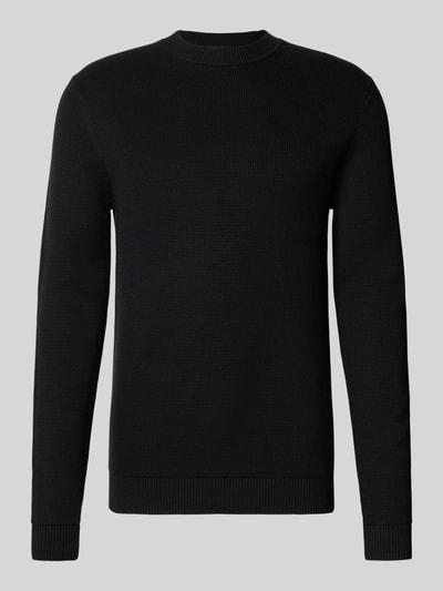 SELECTED HOMME Regular fit gebreide pullover van puur katoen, model 'DANE' Zwart - 2