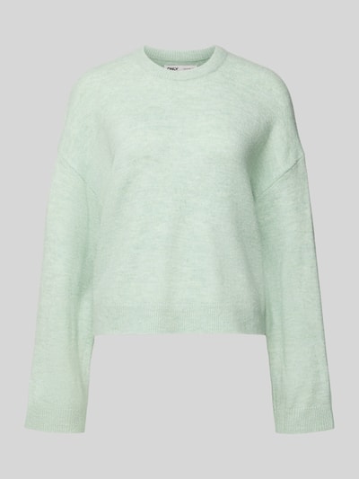 Produktfoto, Relaxed Fit Strickpullover mit Crew Neck Modell 'SIMONI' von Only in Melange-Optik, Rundhals, langarm, gerippte Abschlüsse, Strick.