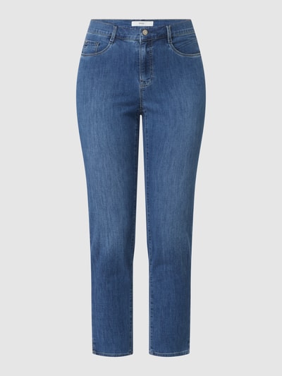 Brax Korte slim fit jeans met stretch, model 'Mary' Jeansblauw - 2