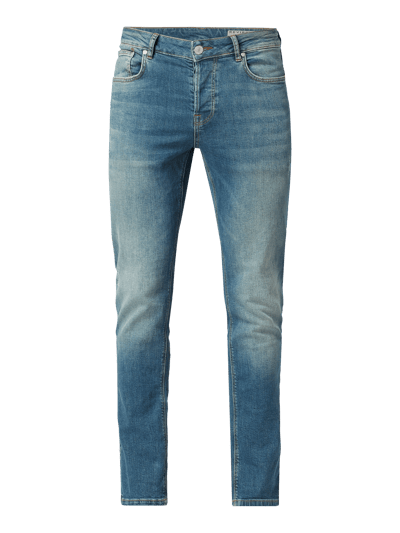 REVIEW Slim Fit Jeans im Used Look Blau 2