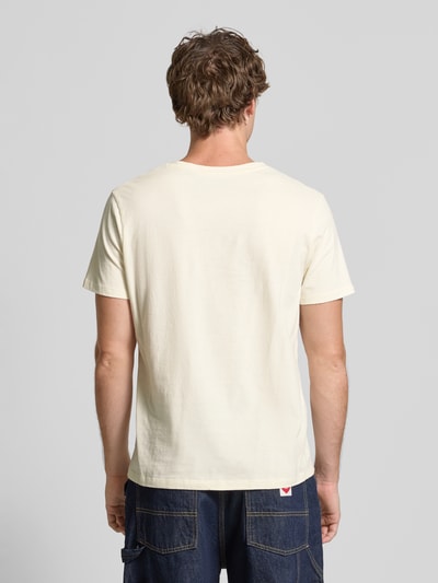 Superdry T-shirt z prążkowanym okrągłym dekoltem Złamany biały 5