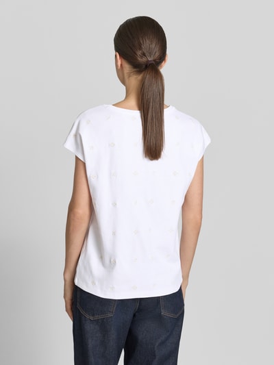 Christian Berg Woman T-Shirt mit Rundhalsausschnitt und Stitchings Weiss 5