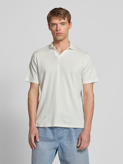 Blend Slim fit poloshirt met structuurmotief Wit - 4