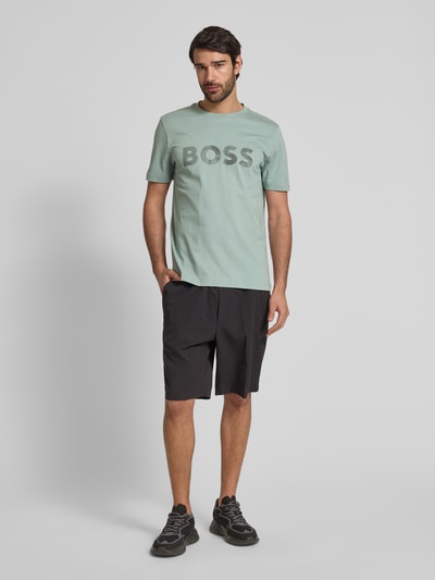 BOSS Green T-shirt met logoprint en ronde hals Mintgroen - 1