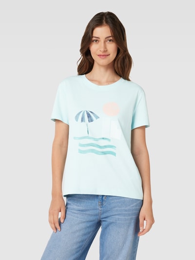 Esprit T-Shirt mit Label-Print Hellblau 4