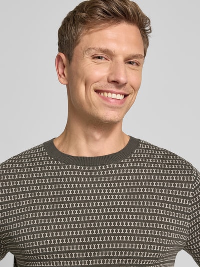 Antony Morato Gebreide pullover met ribboorden Olijfgroen - 3