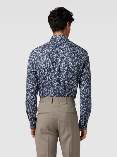 Jake*s Slim fit zakelijk overhemd met all-over motief Marineblauw - 5