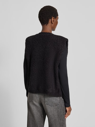 Lanius Gilet in bouclélook met ronde hals Zwart - 5