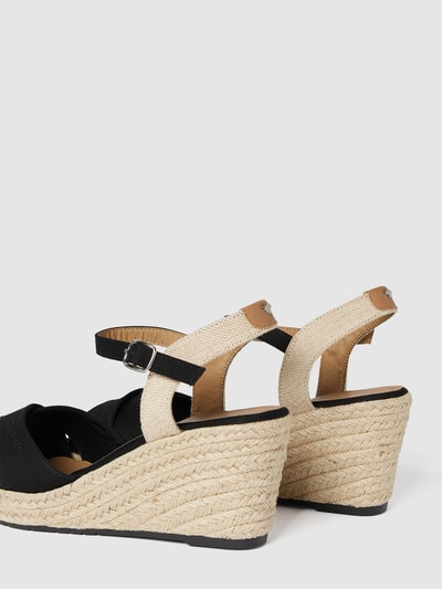 Tom Tailor Wedges mit Label-Stitching Schwarz 3